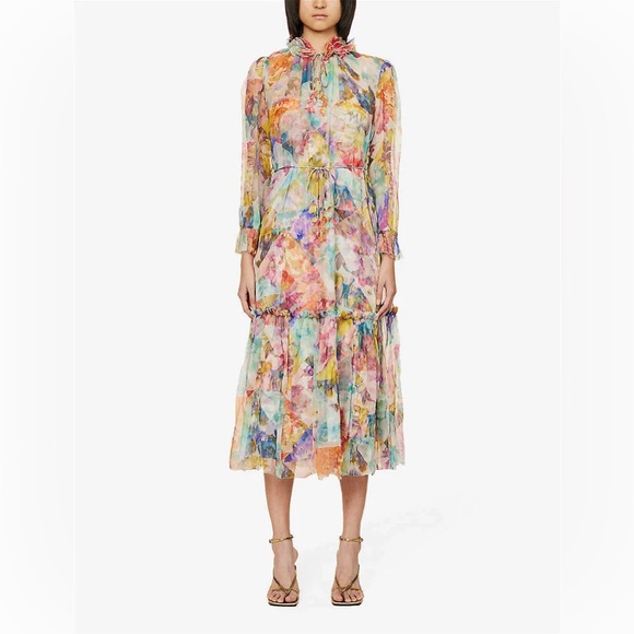 ZIMMERMANN High Tide floral silk midi dress - Picture 4 of 7
